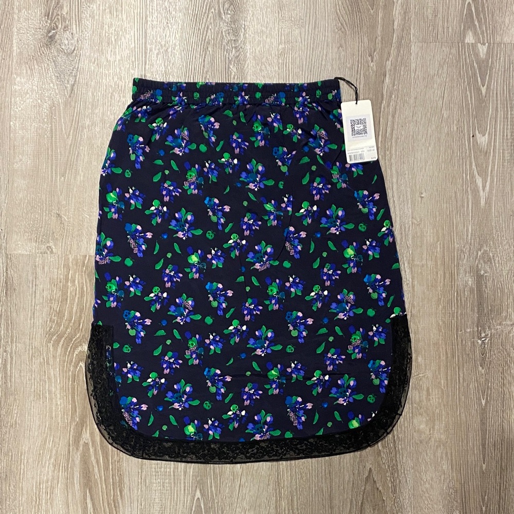 Zadig & Voltaire Black and Blue Floral Pencil Skirt